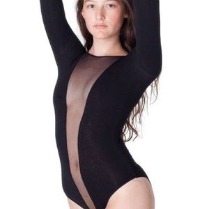 American apparel mesh front long sleeve bodysuit